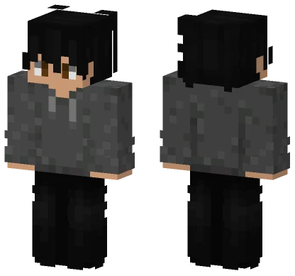 Grey Hoodie Guy Minecraft skin