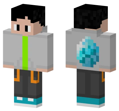Grey Jacket Diamond Minecraft skin