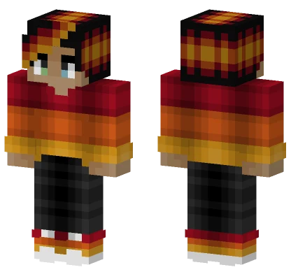 Guy Flame Sweater Hair Minecraft skin