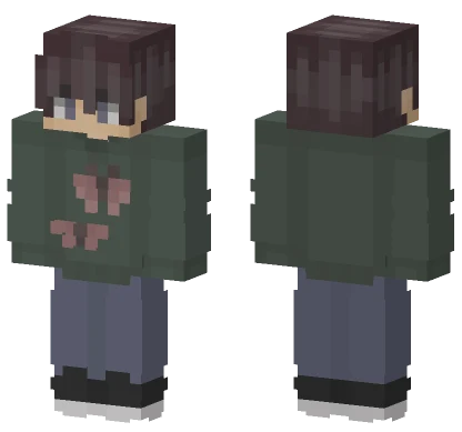Guy in Butterfly Hoodie Minecraft skin