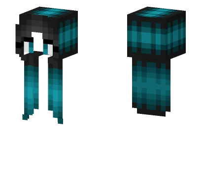 Hair Base Black Blue Highlights Minecraft skin