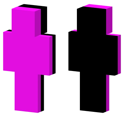 Half Magenta Half Black Minecraft skin