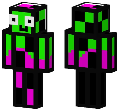 Half Magenta Half Green Swagrum Minecraft skin