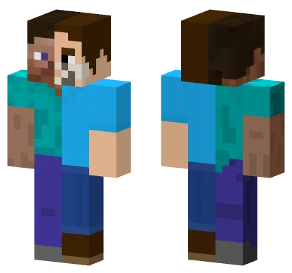 Half Steve Half Jack Black Minecraft skin