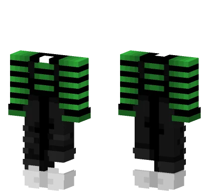 Halloween Black Overalls Green Stripe Minecraft skin