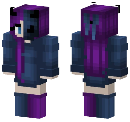 Halloween Dark Blue Purple Mask Minecraft skin