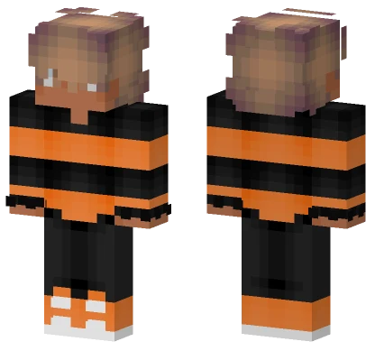 Halloween Orange and Black Stripes Minecraft skin