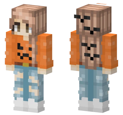 Halloween Pumpkin Girl Minecraft skin