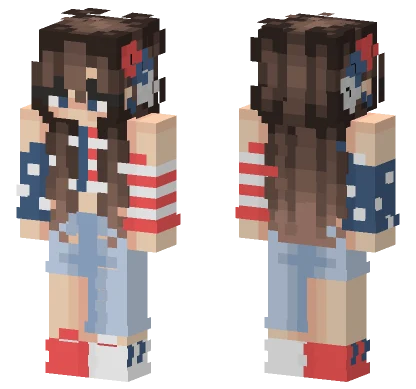 Happy 4th Girl Minecraft skin