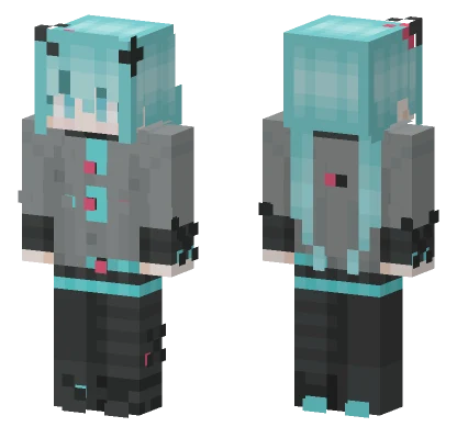 Hatsune Miku Broken Sekai Minecraft skin