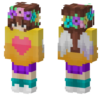 Heart With Wings Girl Minecraft skin