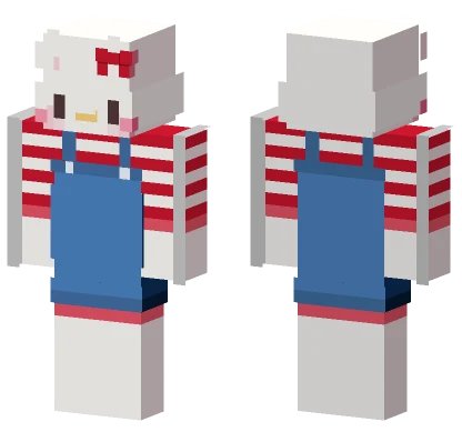 Hello Kitty Classic Red And Blue Minecraft skin