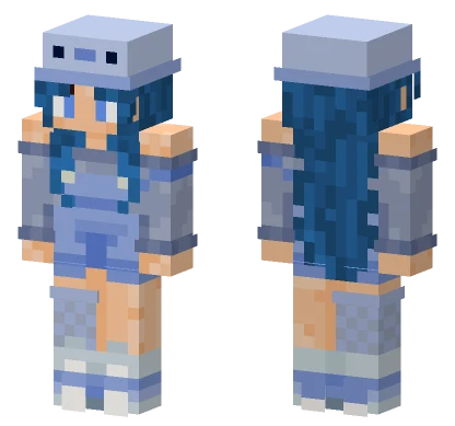 Heresky Blue Hair Girl Minecraft skin