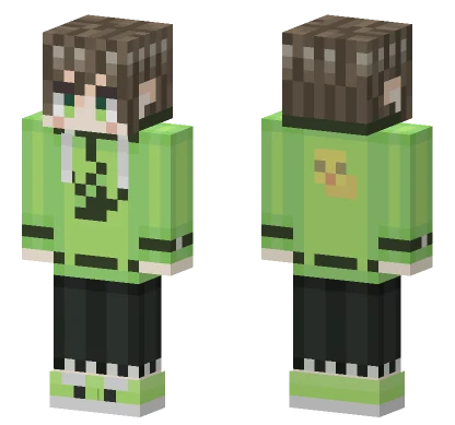Hiyoko Green Outfit Minecraft skin