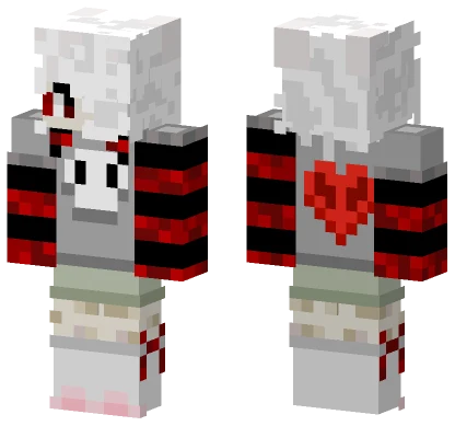 Hjjhjhjh Grey Heart Minecraft skin
