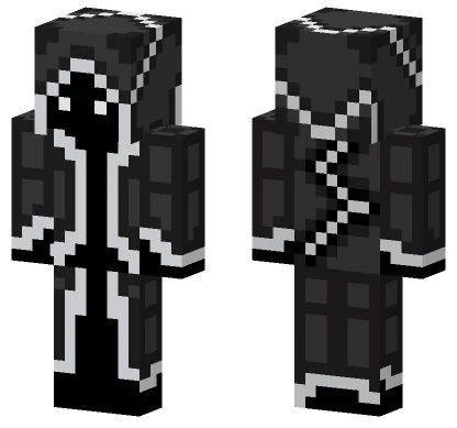 Hooded Figure Black White Minecraft skin
