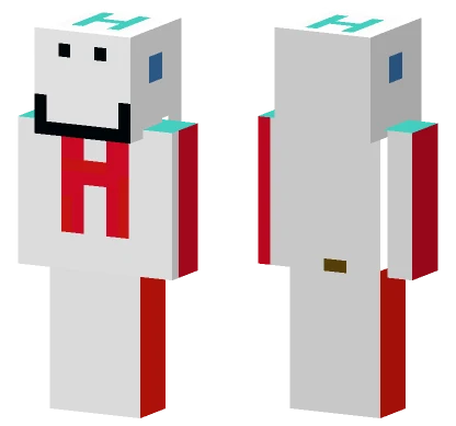 Hubter White and Red Outfit Minecraft skin