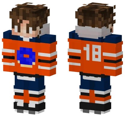 Huddyson Orange Jersey Minecraft skin