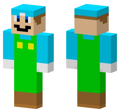 Ice Luigi Minecraft skin