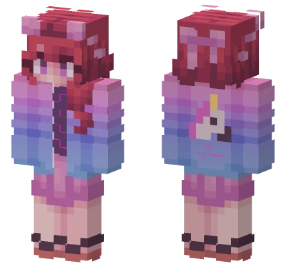 Illuminous Unicorn Girl Minecraft skin