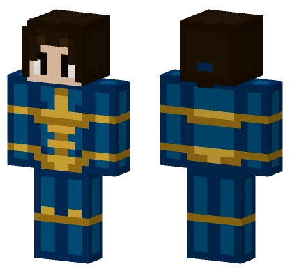 Indigo Paladin With Ponytail Minecraft skin