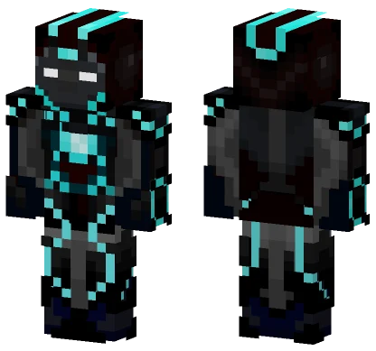 Iron Man Stealth Suit Black Cyan Minecraft skin