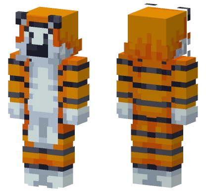 Irresistible Orange and White Minecraft skin