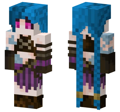 Jinx Blue Hair Minecraft skin