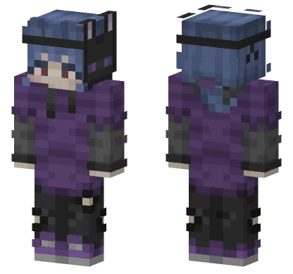 Kana Purple Bunny Mask Minecraft skin