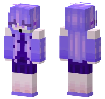 Kawaii Purple Gamer Girl Minecraft skin