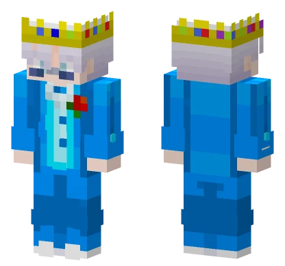 King Gojo Gentleman Blue Tuxedo Minecraft skin