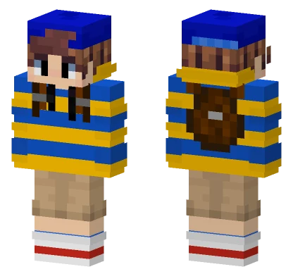 Kitsu Blue Yellow Minecraft skin