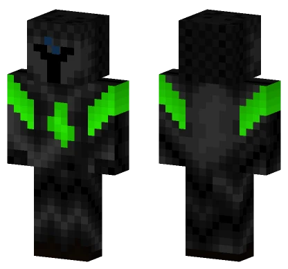 Knight Black Green Minecraft skin