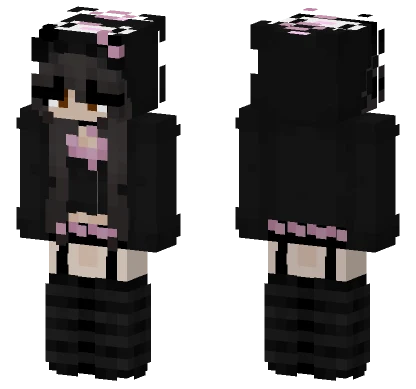 Kuromi Cat Girl Minecraft skin