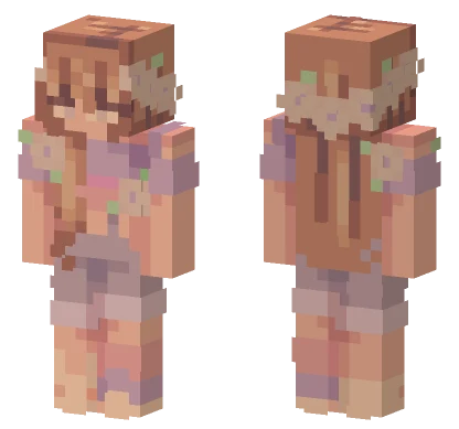 Lavender Girl With Flowers Minecraft skin