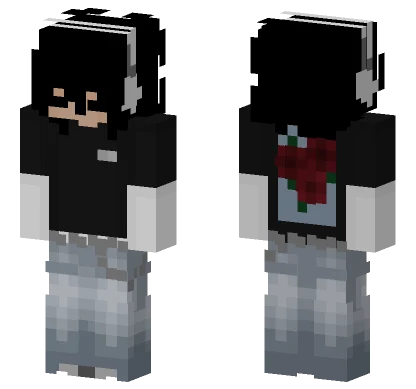 Layered Fit Long Hair Minecraft skin