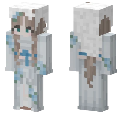Light Blue Floral Dress Minecraft skin