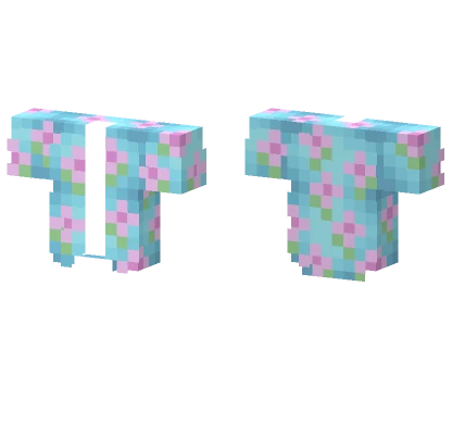 Light Blue T-shirt With Pink Flowers Minecraft skin