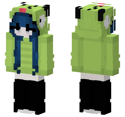 Lime Green Frog Boy Minecraft skin