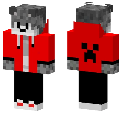 Lobo Con Sudadera Roja Minecraft skin
