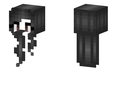 Long Black Curly Hairbase Minecraft skin