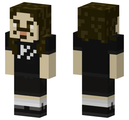 Long Curly Brown Hair Minecraft skin
