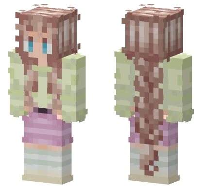 Long Dirty Blonde Braid Minecraft skin