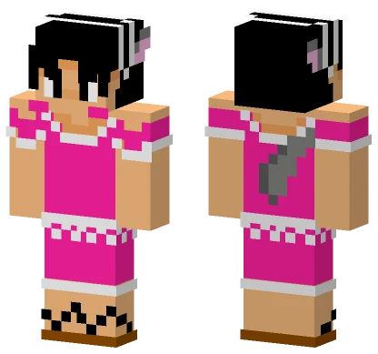 Luffy Pink Maid Wolf Minecraft skin
