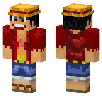 Luffy Straw Hat Pirate Minecraft skin