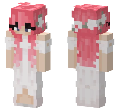 Luna Pink Hair Minecraft skin