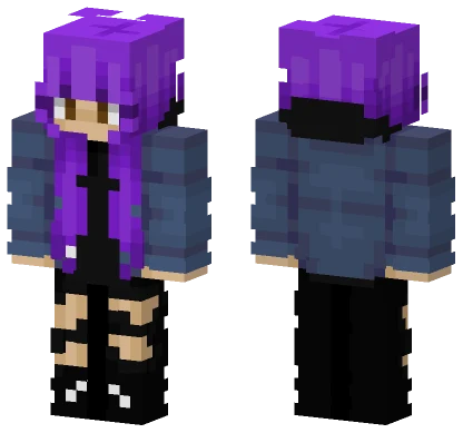 Lunarmoonar123 Purple Hair Minecraft skin
