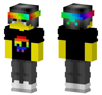 Male Rainbow Headband Skull Outfit Minecraft skin