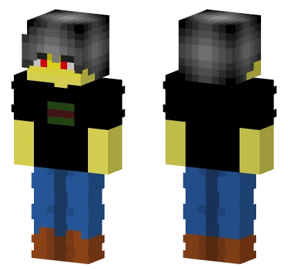 Male Skin Black Shirt Jeans Brown Shoes Minecraft skin