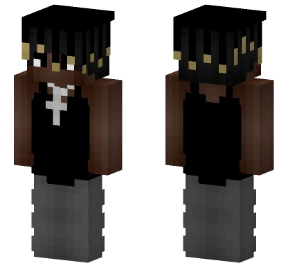 Male Tanktop Cross Chain Dreads Minecraft skin